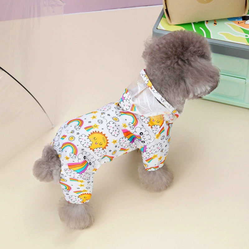 Full-Coverage Pet Raincoat with Hood