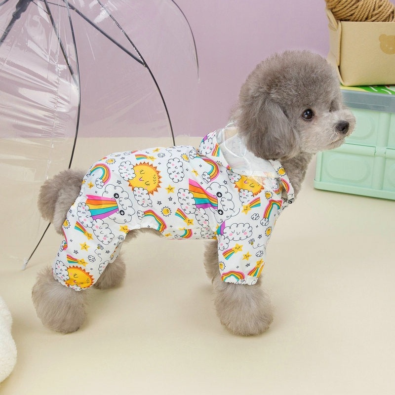 Full-Coverage Pet Raincoat with Hood