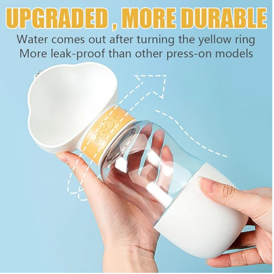 Portable 350ml Pet Water Bottle + Food Container