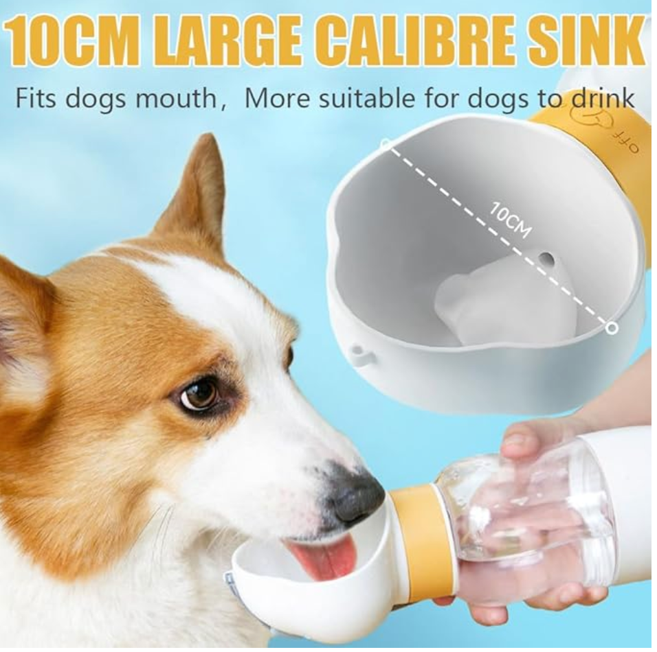 Portable 350ml Pet Water Bottle + Food Container
