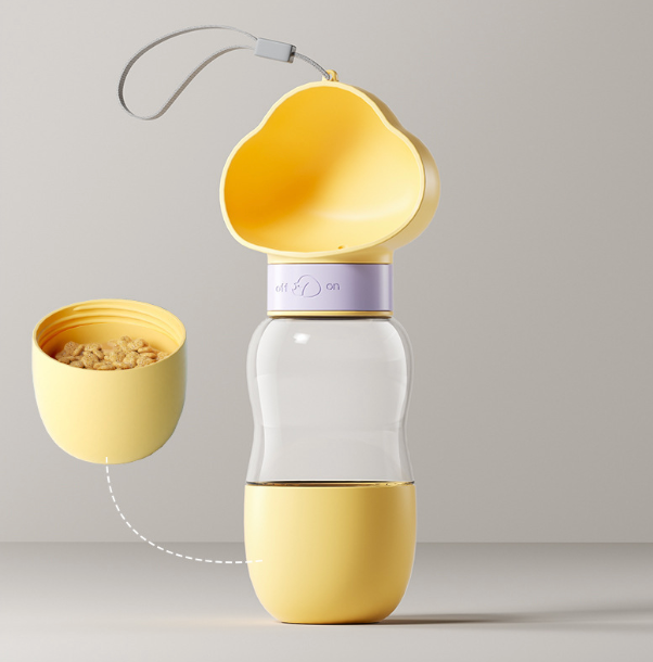 Portable 350ml Pet Water Bottle + Food Container