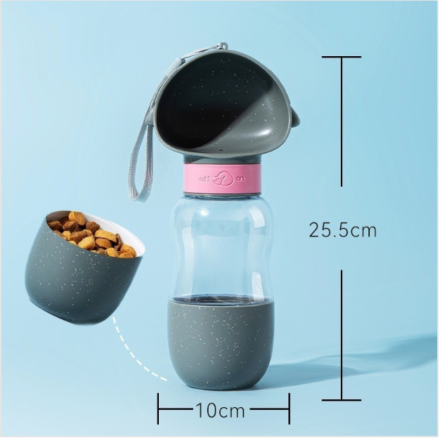 Portable 350ml Pet Water Bottle + Food Container